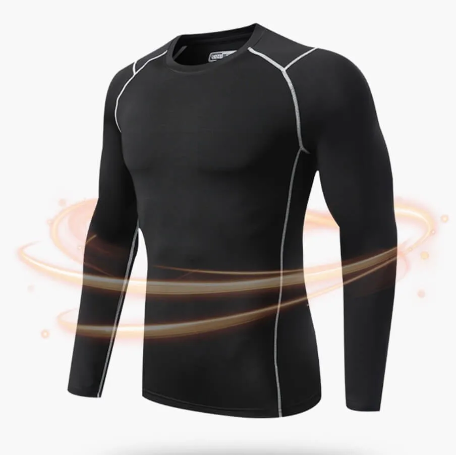 1/4 Zip Thermal Underwear with Fleece for Men Compression Garment