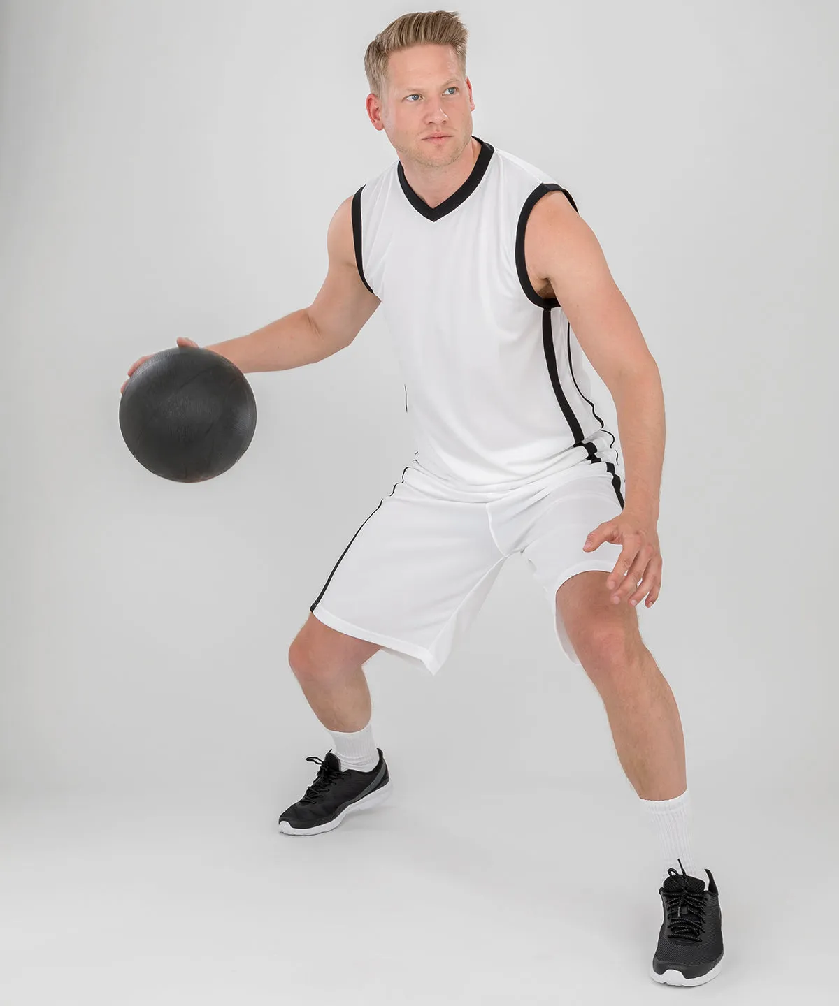 Basketball quick-dry top | Black/White