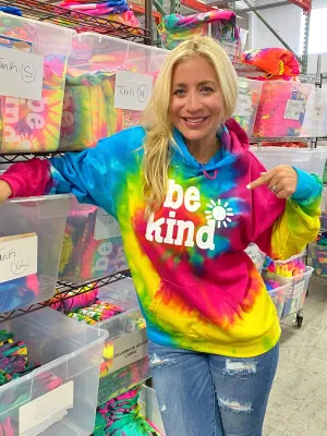 Be Kind Hoodie - Reactive Rainbow