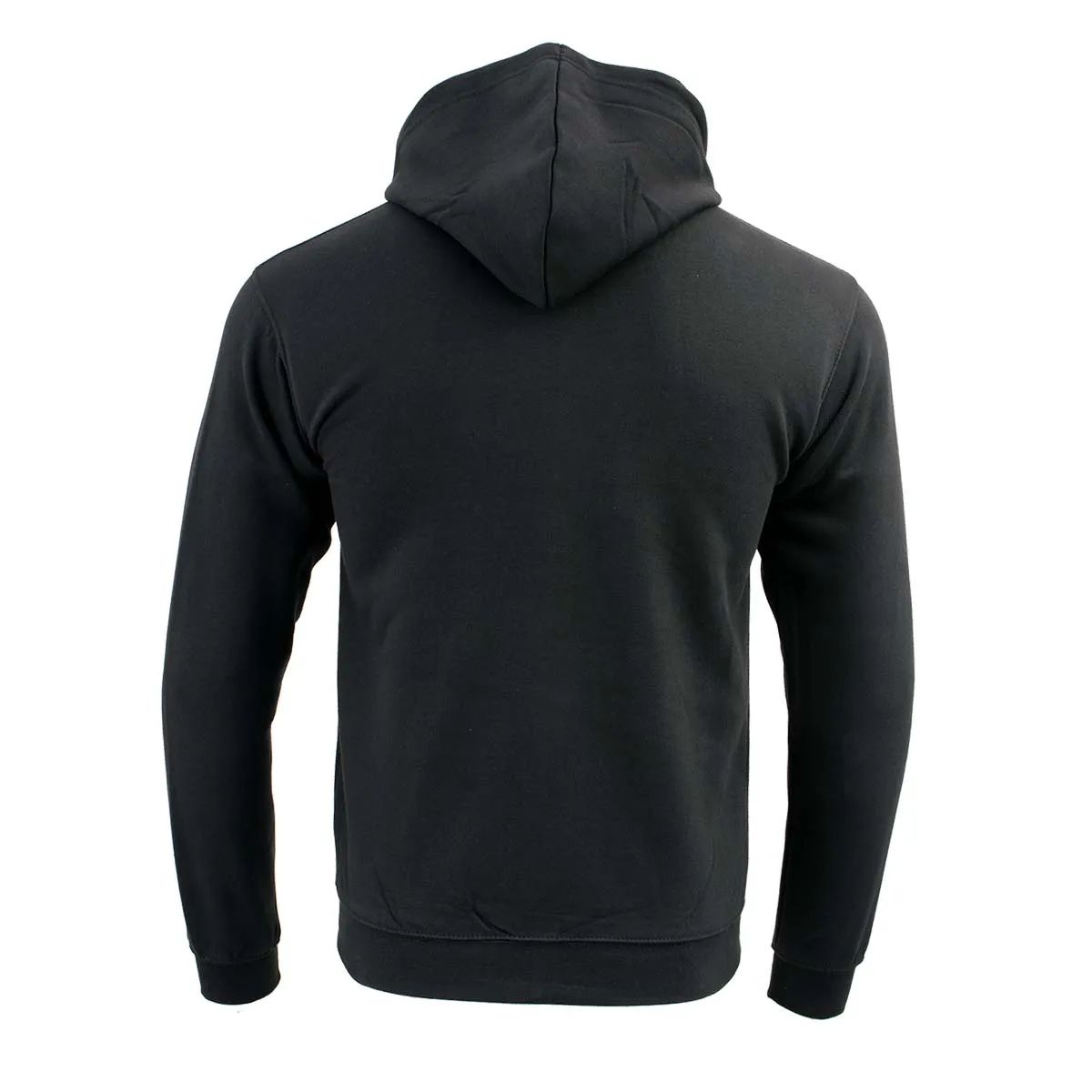 Biker Clothing Co. BCC118025 Men's Classic Black Hoodie with Zipper Closure