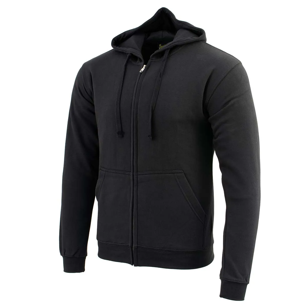 Biker Clothing Co. BCC118025 Men's Classic Black Hoodie with Zipper Closure