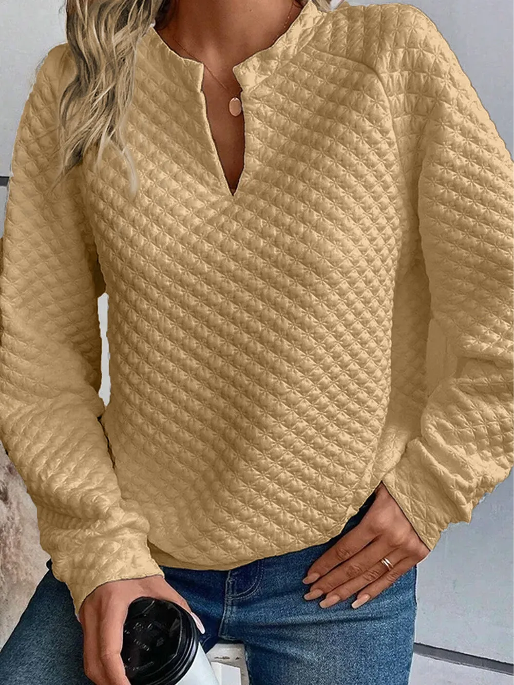 Bohemian Quilted Long Sleeve Top