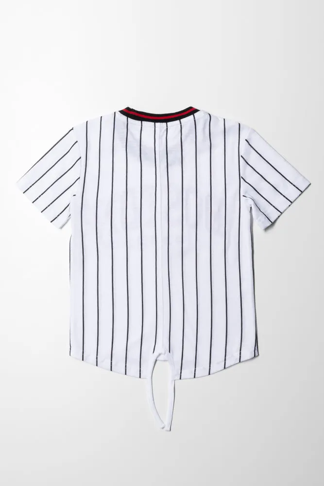 Boston Tuxedo Back Striped T-Shirt White