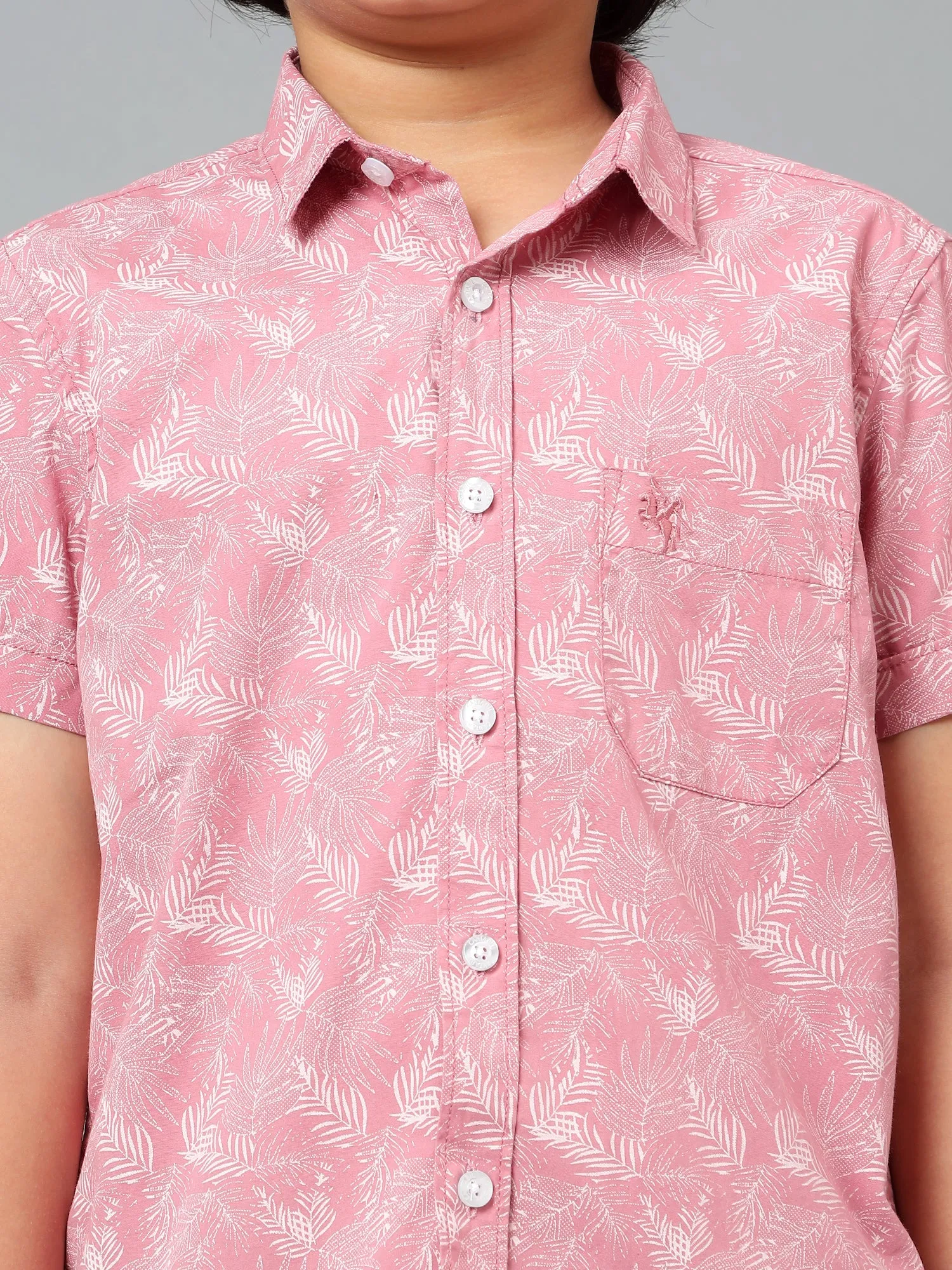 Boys Casual Pink Half Sleeve  Shirt