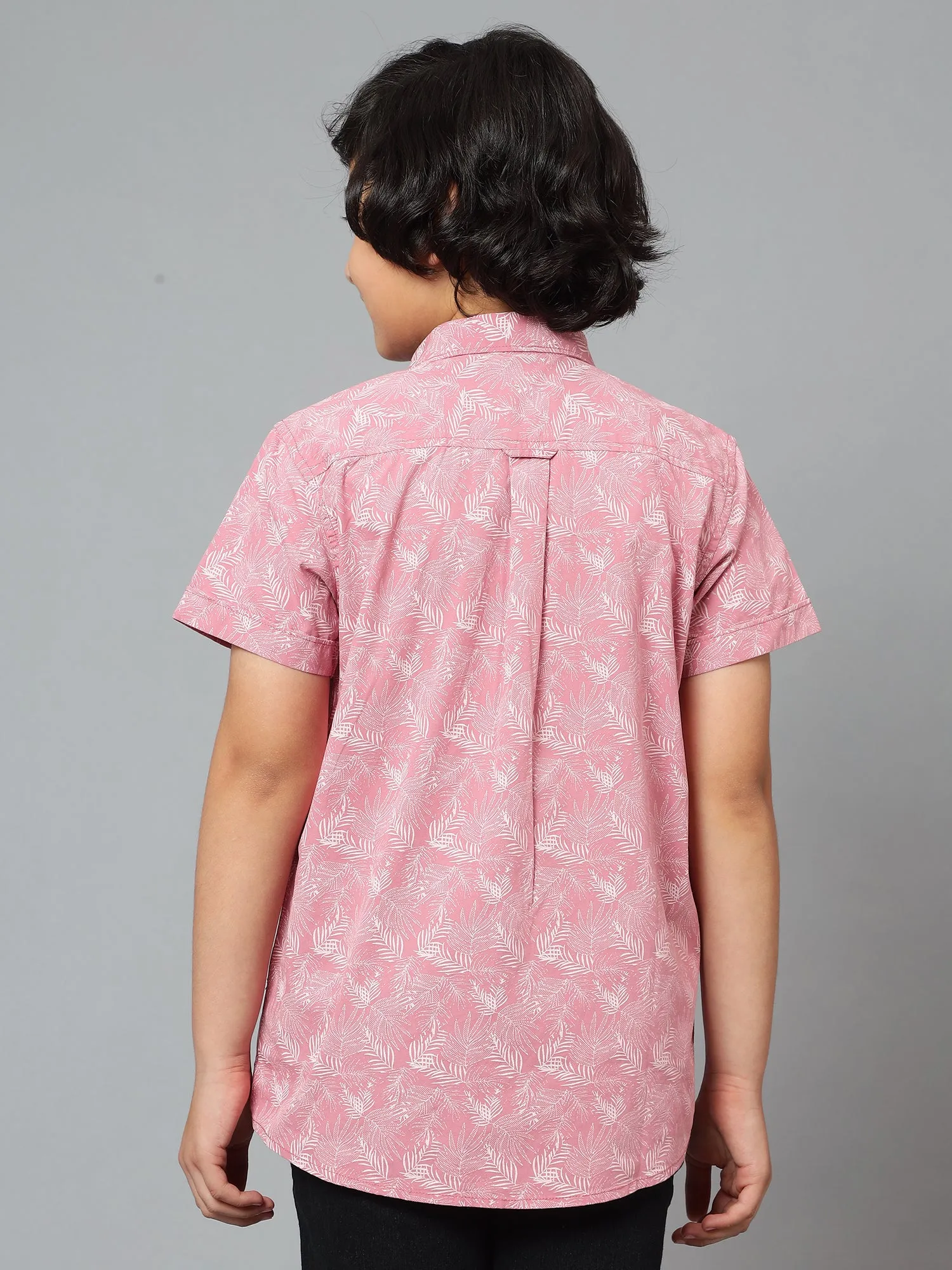 Boys Casual Pink Half Sleeve  Shirt