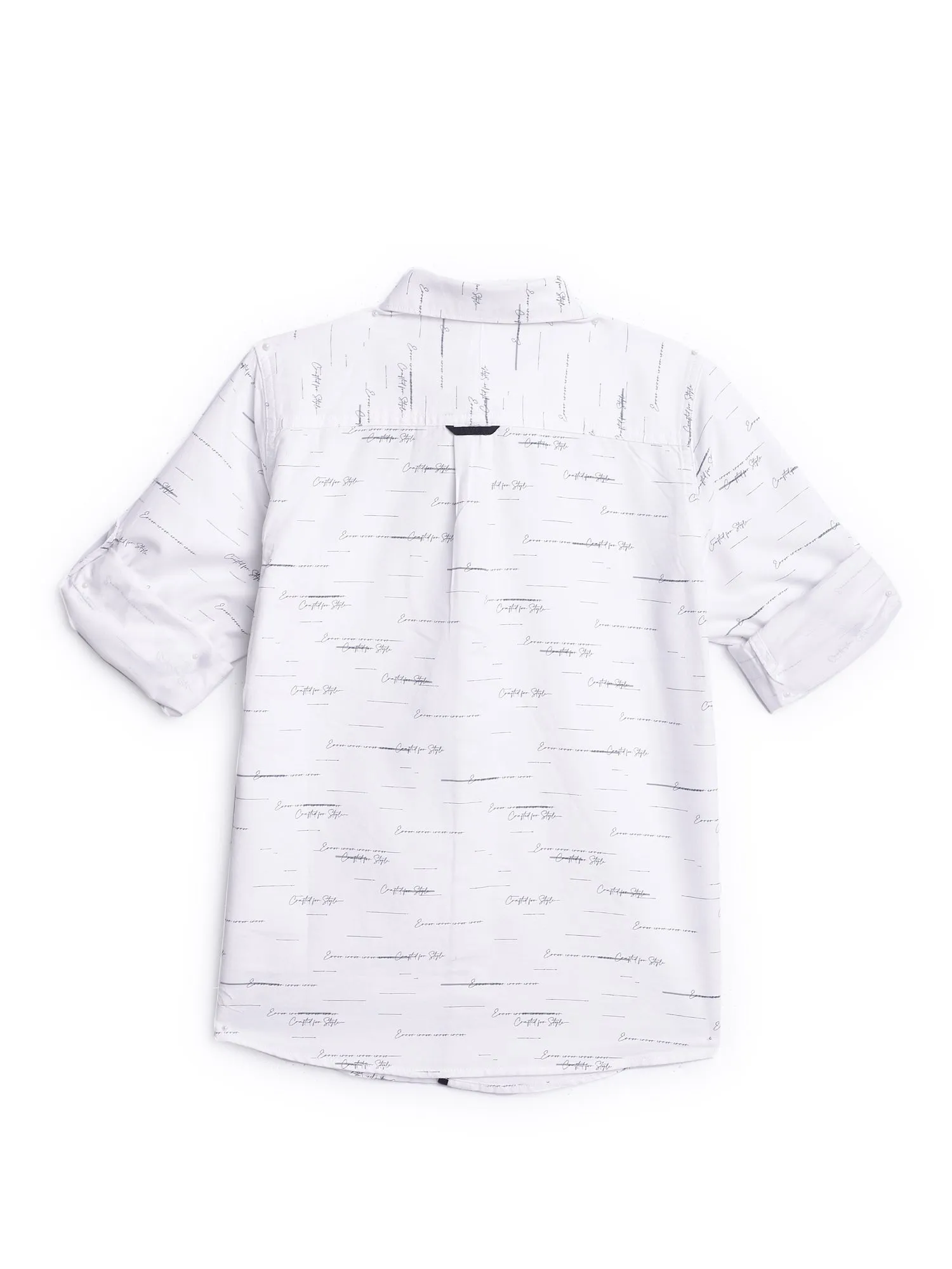 Boys Casual White Full Sleeve with Tab  Shirt