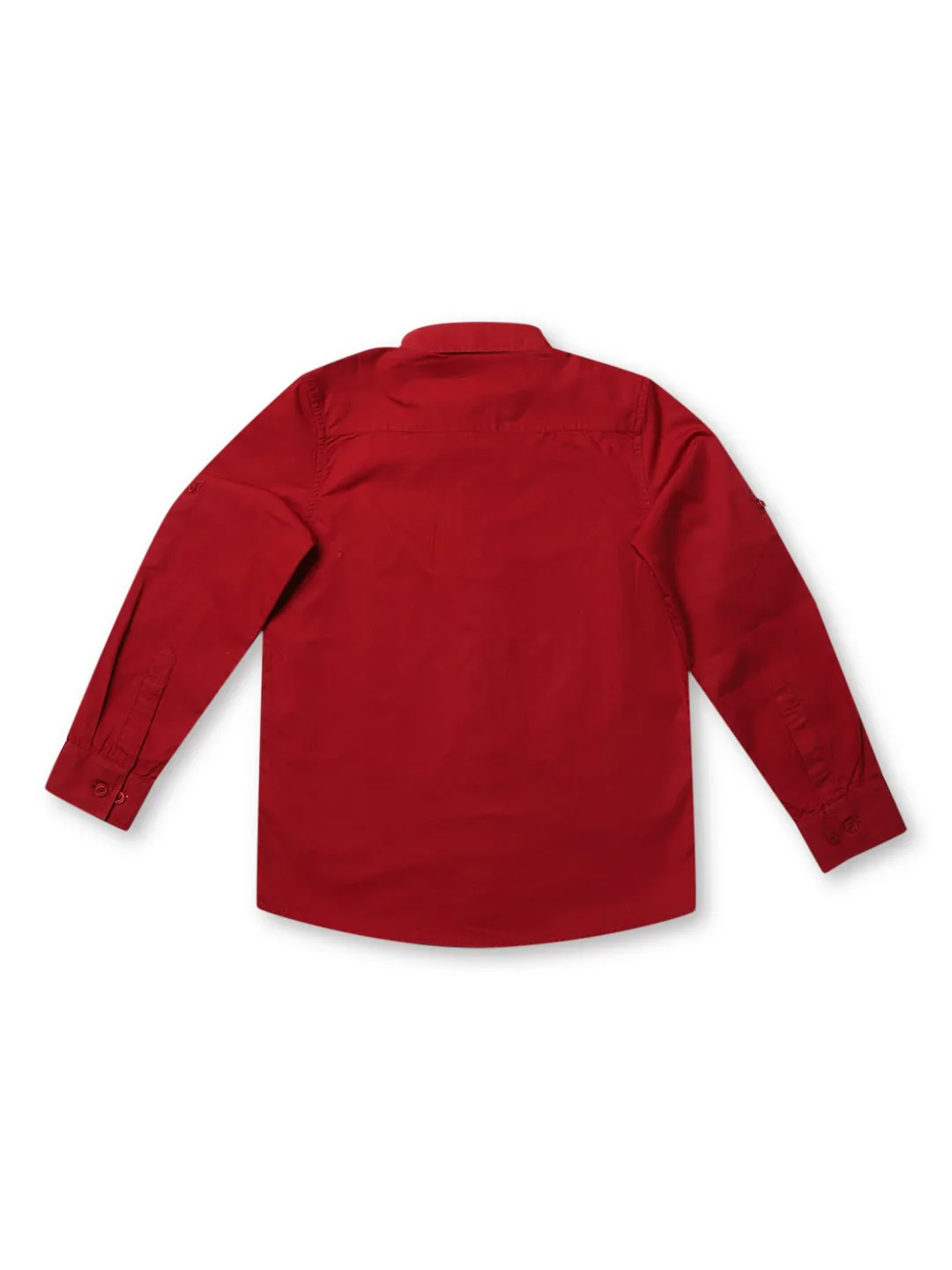 Boy's Maroon Full Sleeves Shirt