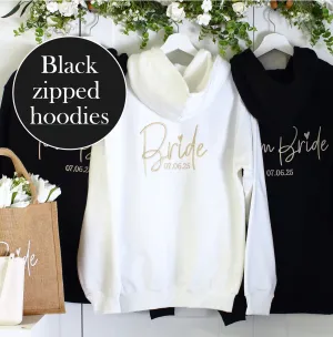 Bridal Zipped Hoodies - Black