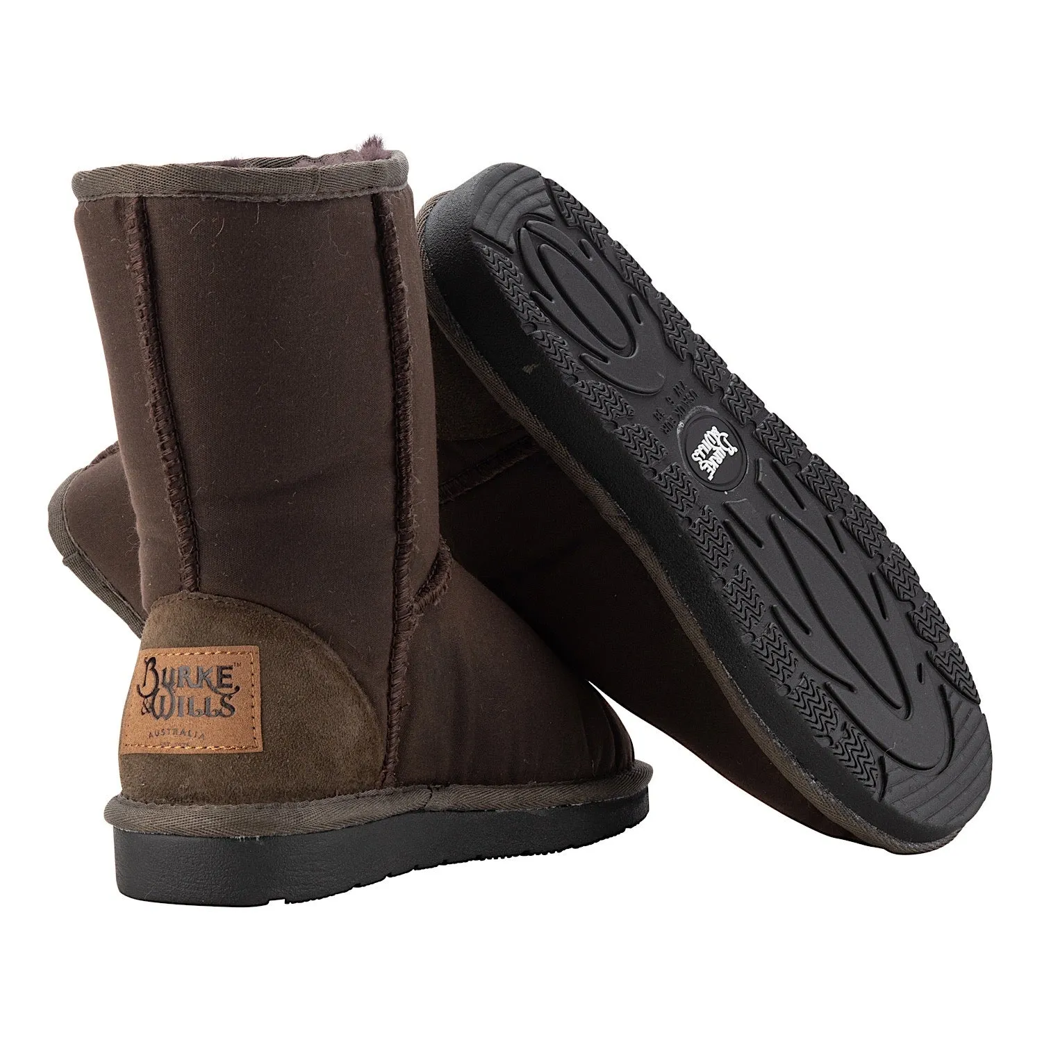 Burke & Wills Woolly Oilskin Ugg Boots - Brown