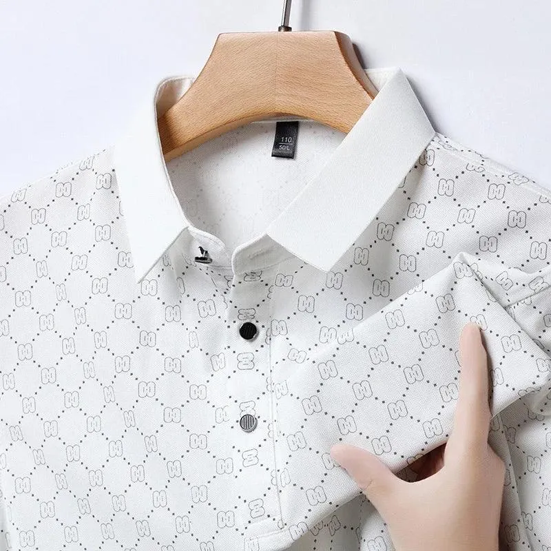 Casual Printed Short Sleeved Polo Shirt Summer