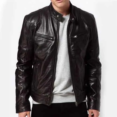 Christmas Collection Soft Lambskin Leather Men's Bomber Biker Jackets