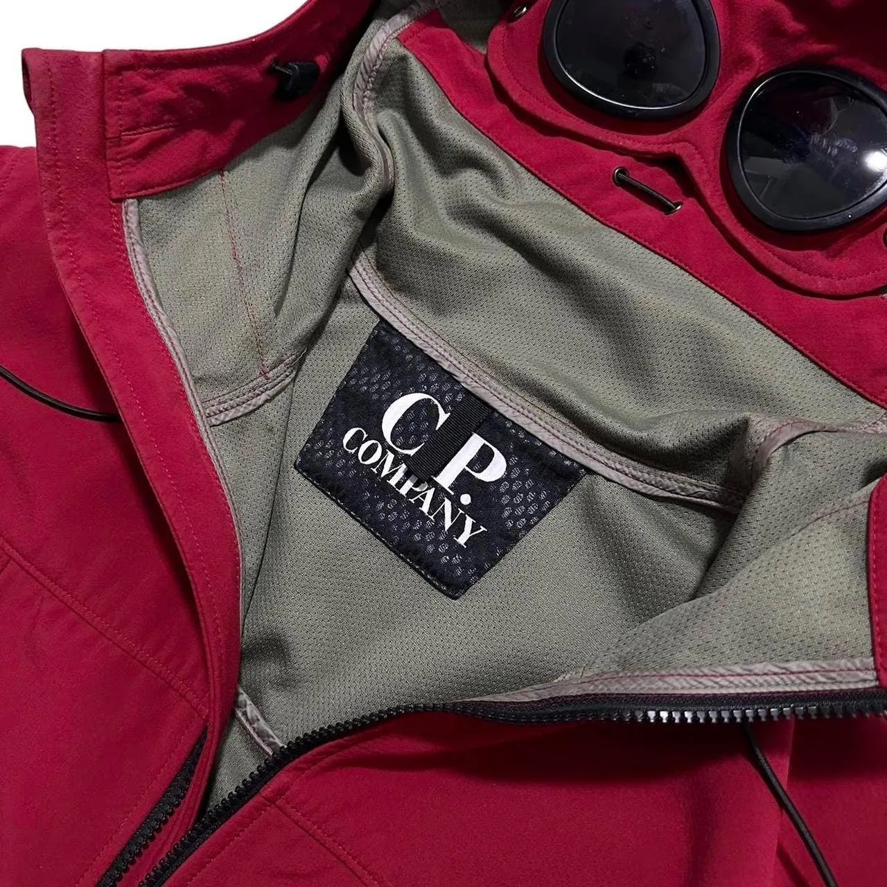 CP Company Red Soft Shell Goggle Jacket