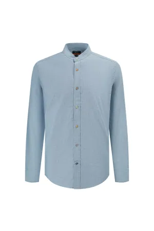 Easy Care Stand Collar Oxford Casual Shirt