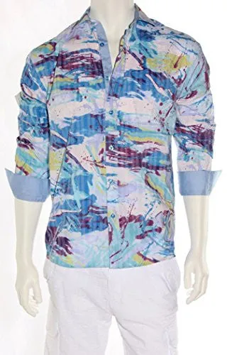 Envy Evolution - Blue Haze, Button Front Colored Cuff Lightweight Men's Shirt