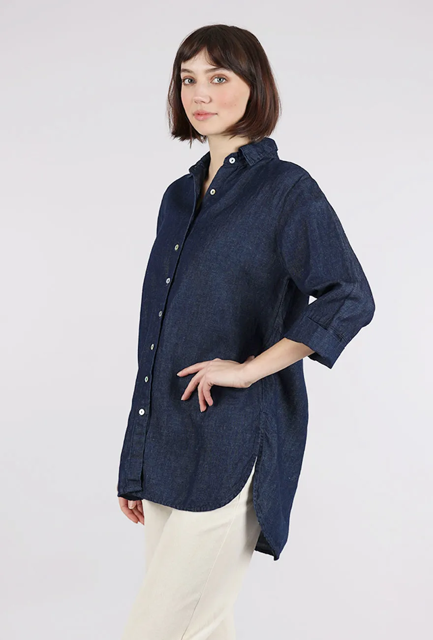 Flax Easy Shirt, Denim