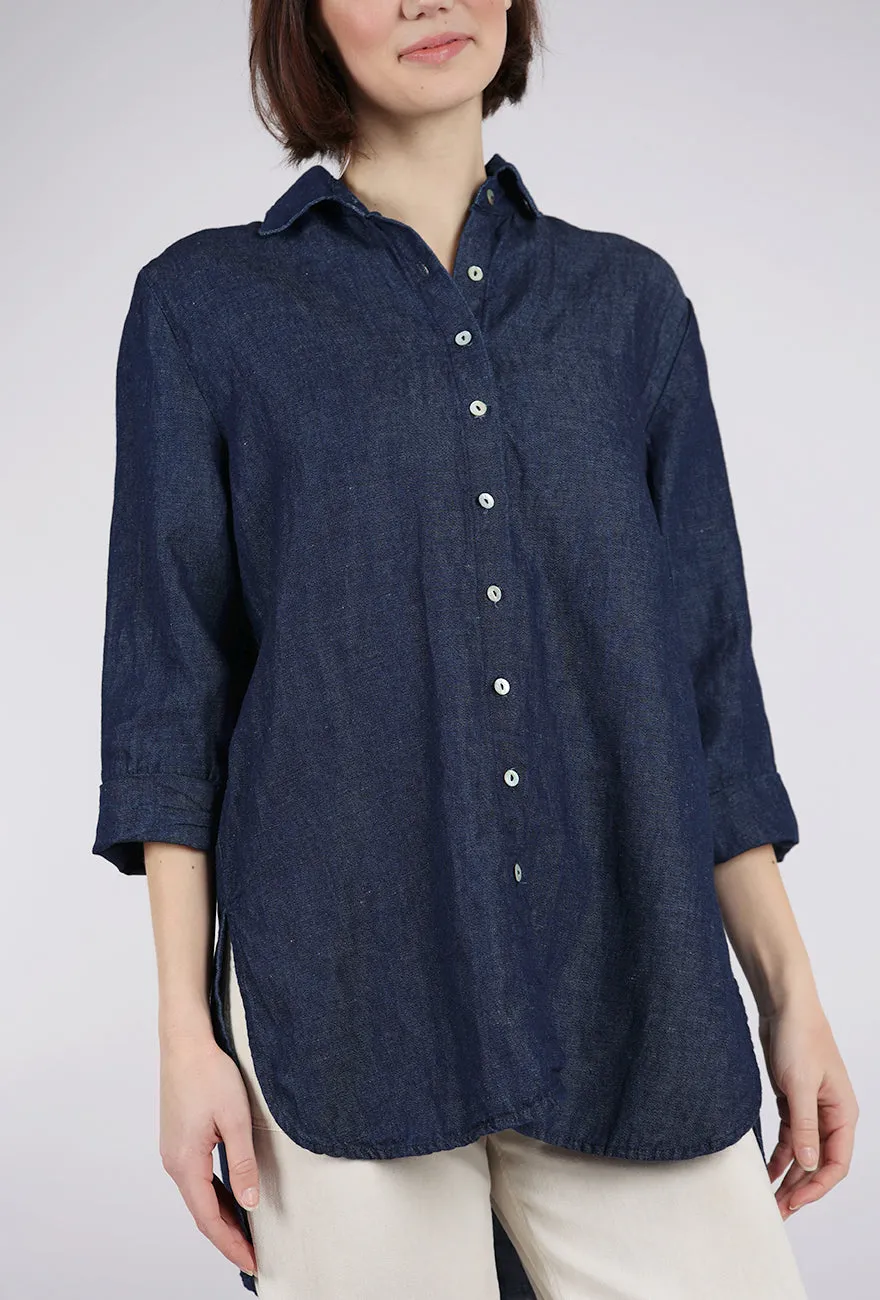 Flax Easy Shirt, Denim