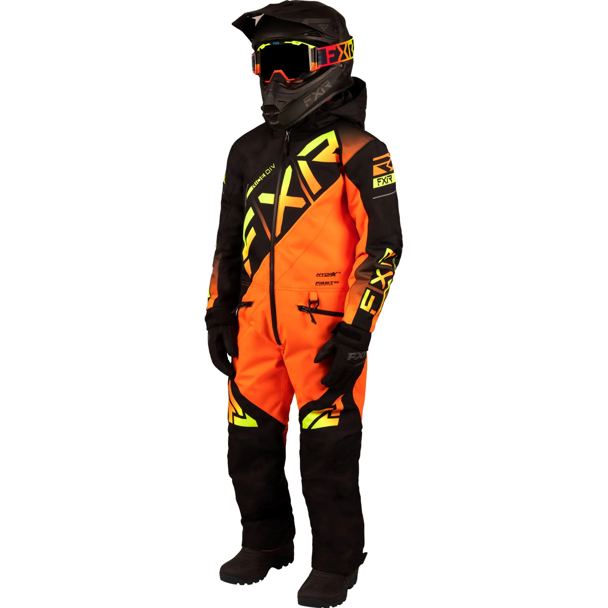 FXR Child CX Snowmobile Monosuit Black/Inferno Orange