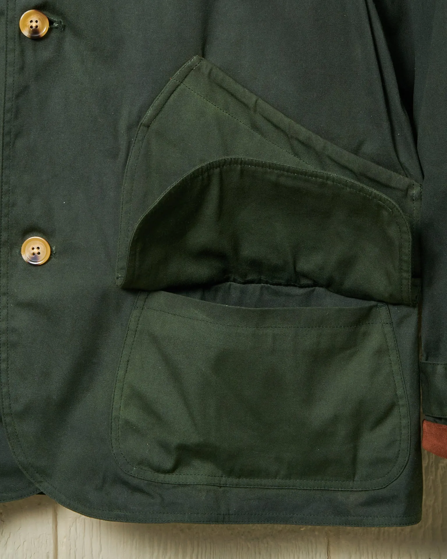 Gamekeeper Jacket in Olive Waxed Canvas