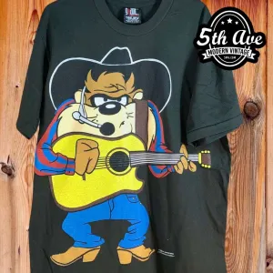 Garth Brooks Looney Tunes Taz-Mania Tazmanian Devil - New Vintage Animation T shirt