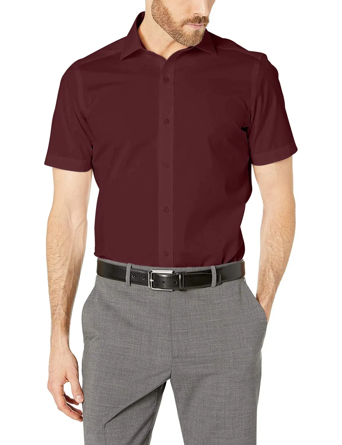 Gentlemen’s Collection Mens Slim Fit Short Sleeve Easy Care Dress Shirt – Colors