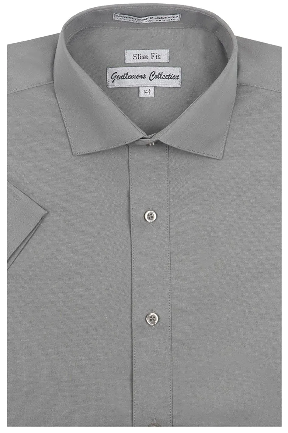 Gentlemen’s Collection Mens Slim Fit Short Sleeve Easy Care Dress Shirt – Colors