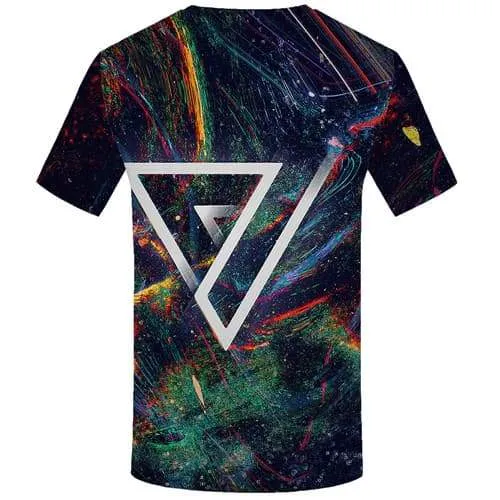 Geometric Flower T shirts Men Graffiti T-shirts Graphic Colorful T shirts Funny Abstract Tshirts Novelty Gothic Tshirts Cool