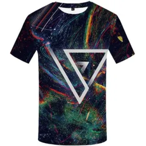 Geometric Flower T shirts Men Graffiti T-shirts Graphic Colorful T shirts Funny Abstract Tshirts Novelty Gothic Tshirts Cool