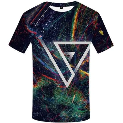 Geometric Flower T shirts Men Graffiti T-shirts Graphic Colorful T shirts Funny Abstract Tshirts Novelty Gothic Tshirts Cool