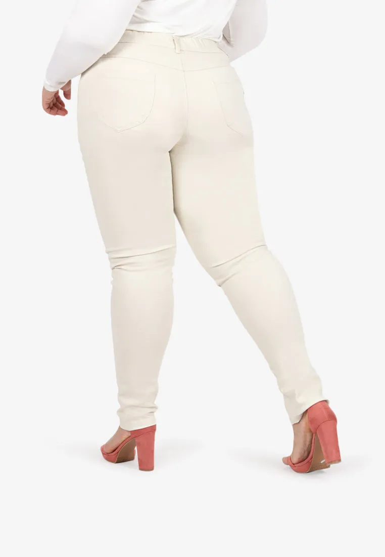 Ginnie Slim-fit Stretch Pants - Vanilla Off-white