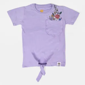 Girls Cotton T-Shirt Lovely - Purple