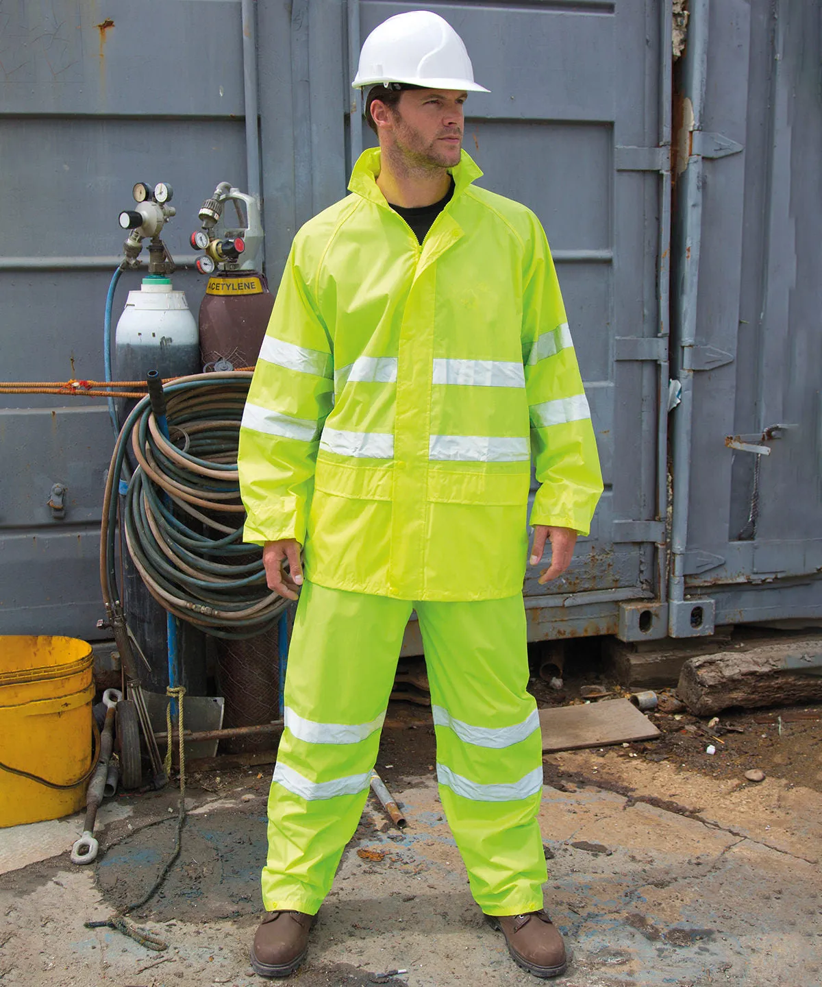 High-viz waterproof suit | Yellow