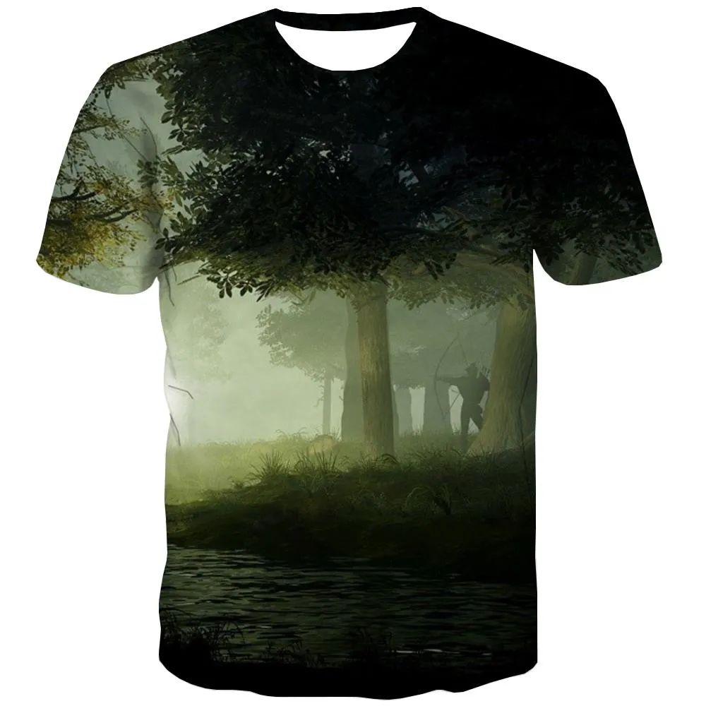 Hunting T shirts Men Jungle T shirts Funny Deer T-shirts 3d Shooter Shirt Print Camouflage Tshirts Casual