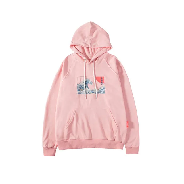 Japanese Ukiyo-e Kanagawa Surfing Hoodies