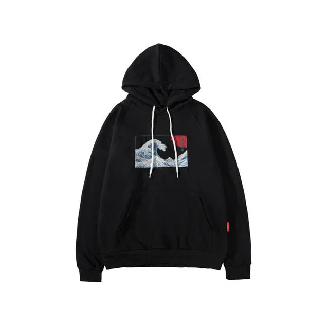 Japanese Ukiyo-e Kanagawa Surfing Hoodies