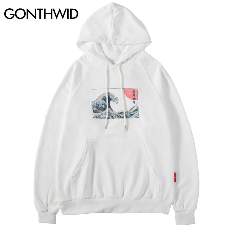 Japanese Ukiyo-e Kanagawa Surfing Hoodies