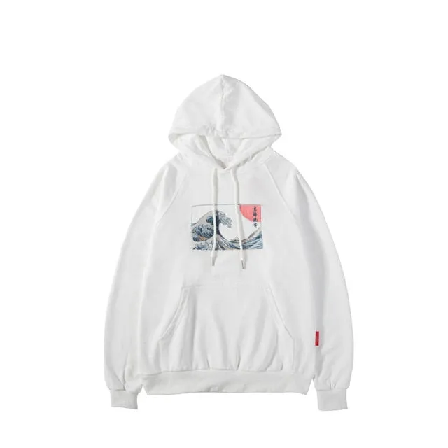 Japanese Ukiyo-e Kanagawa Surfing Hoodies