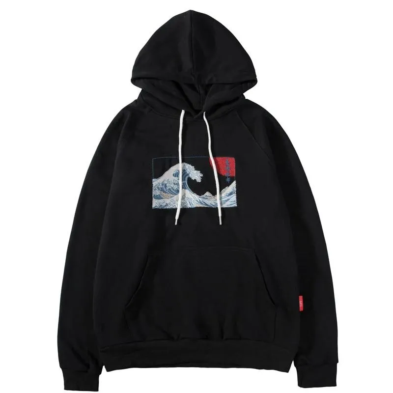 Japanese Ukiyo-e Kanagawa Surfing Hoodies