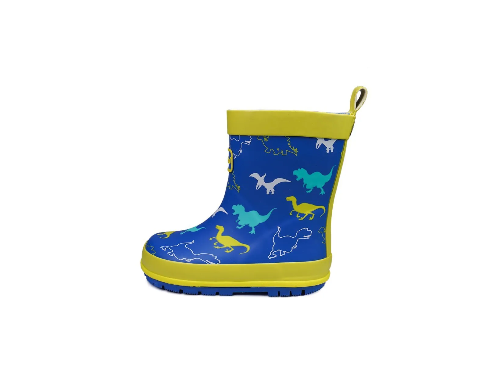 KACE -  Boys' Blue Dinosaur Themed Rain Boots