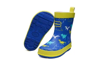 KACE -  Boys' Blue Dinosaur Themed Rain Boots