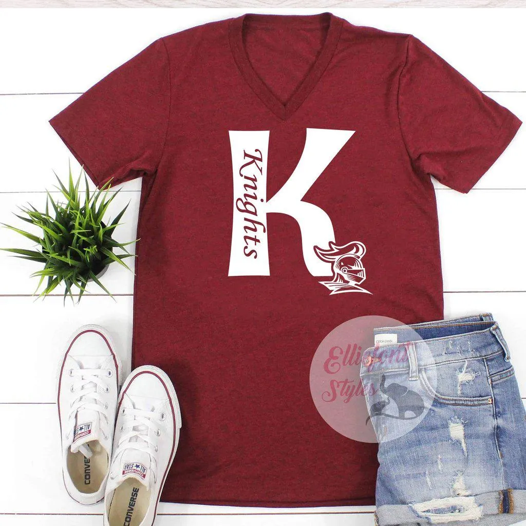 Knights K Knight Head School Pride Spirit Shirt