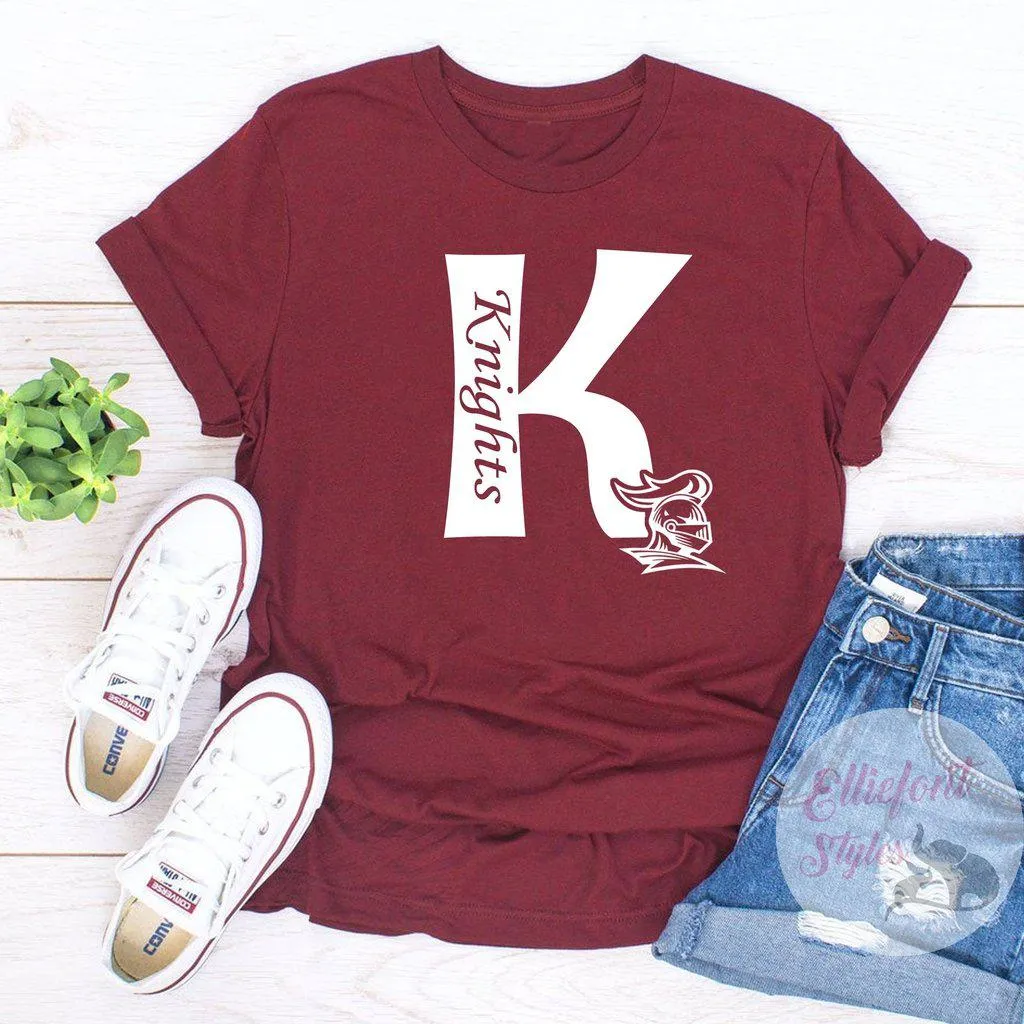 Knights K Knight Head School Pride Spirit Shirt