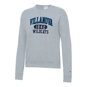 Ladies Villanova Wildcats Powerblend® Wordmark Grey Crew Sweatshirt