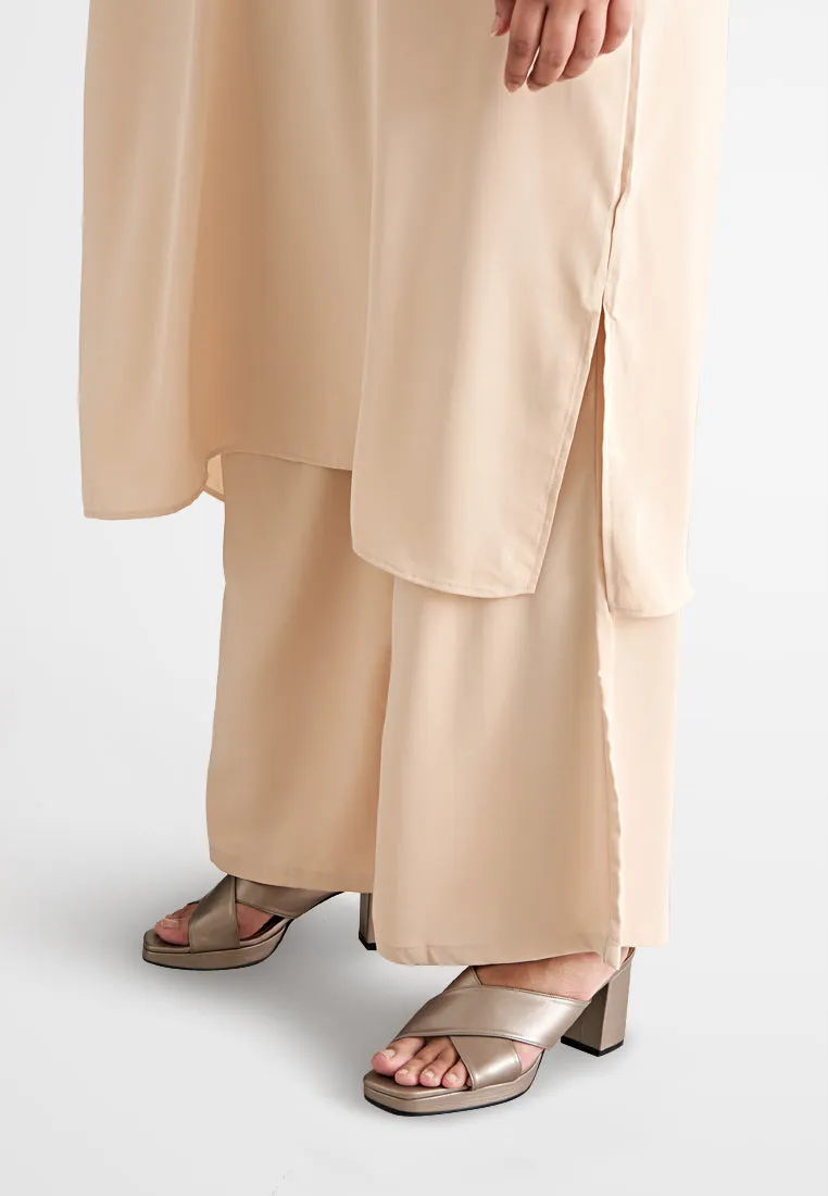 Lanika Smooth Long Tunic Top - Beige