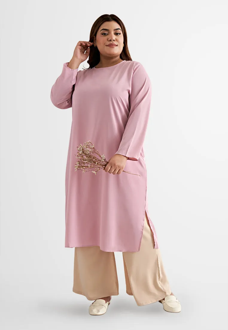 Lanika Smooth Long Tunic Top - Beige