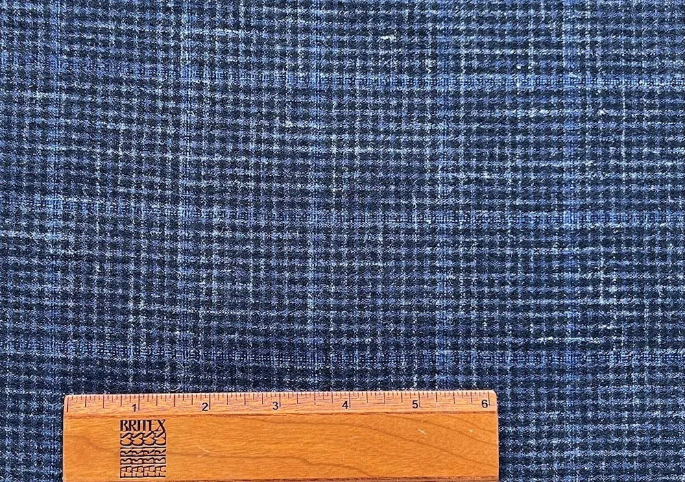 Lighter-Weight Subtle Ultramarine Blue, Black & White Wool Plaid