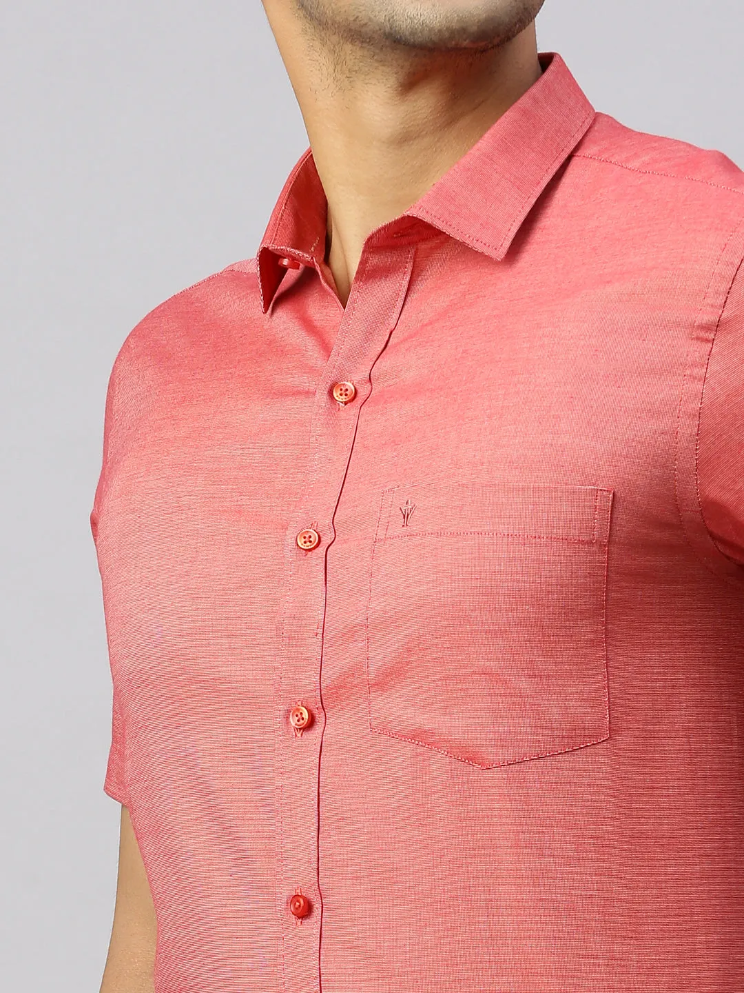 Men 100% Cotton Shirt Pinkish Red CL8 GF4