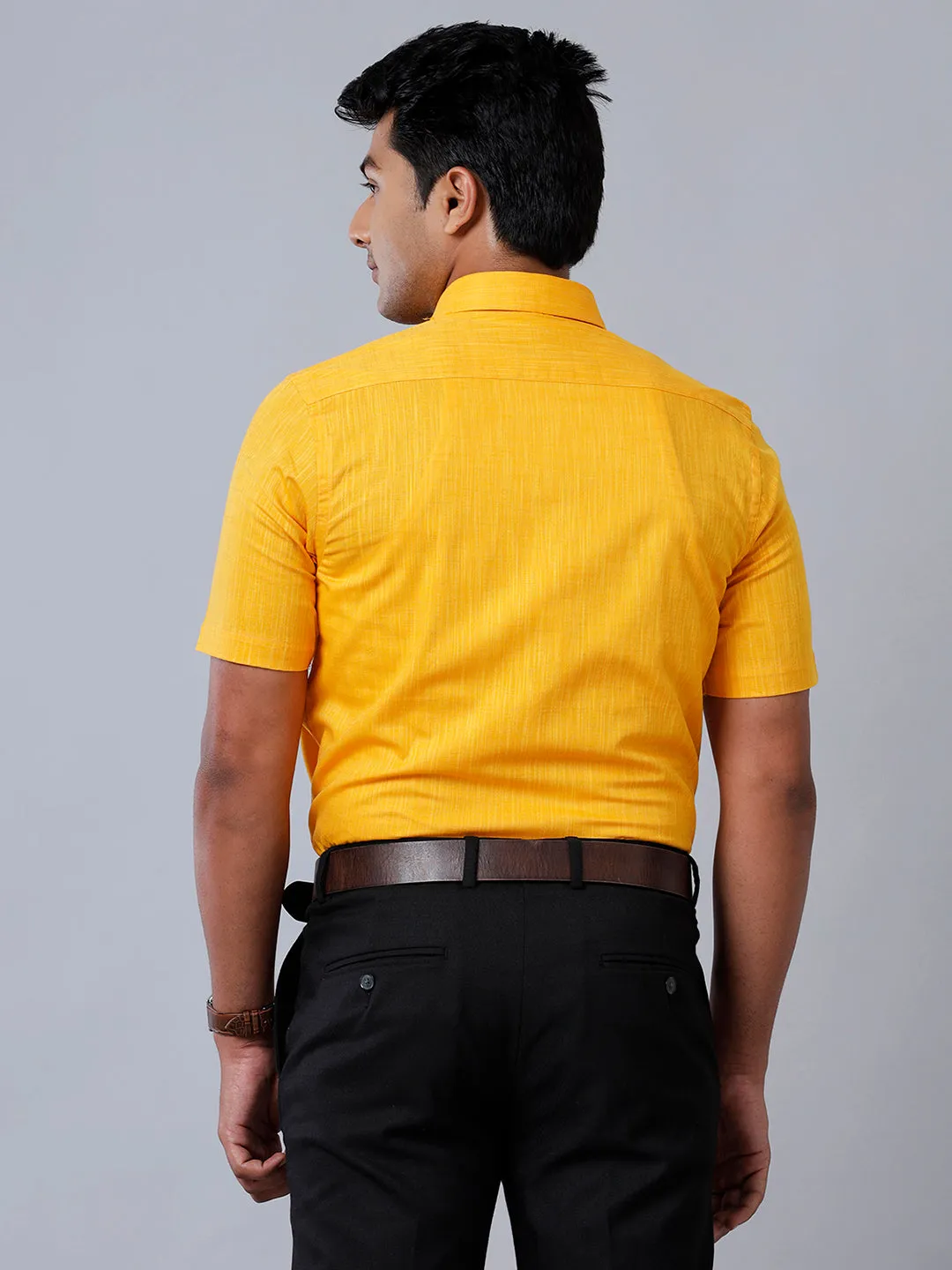 Men 100% Cotton Shirt Yellow GT34