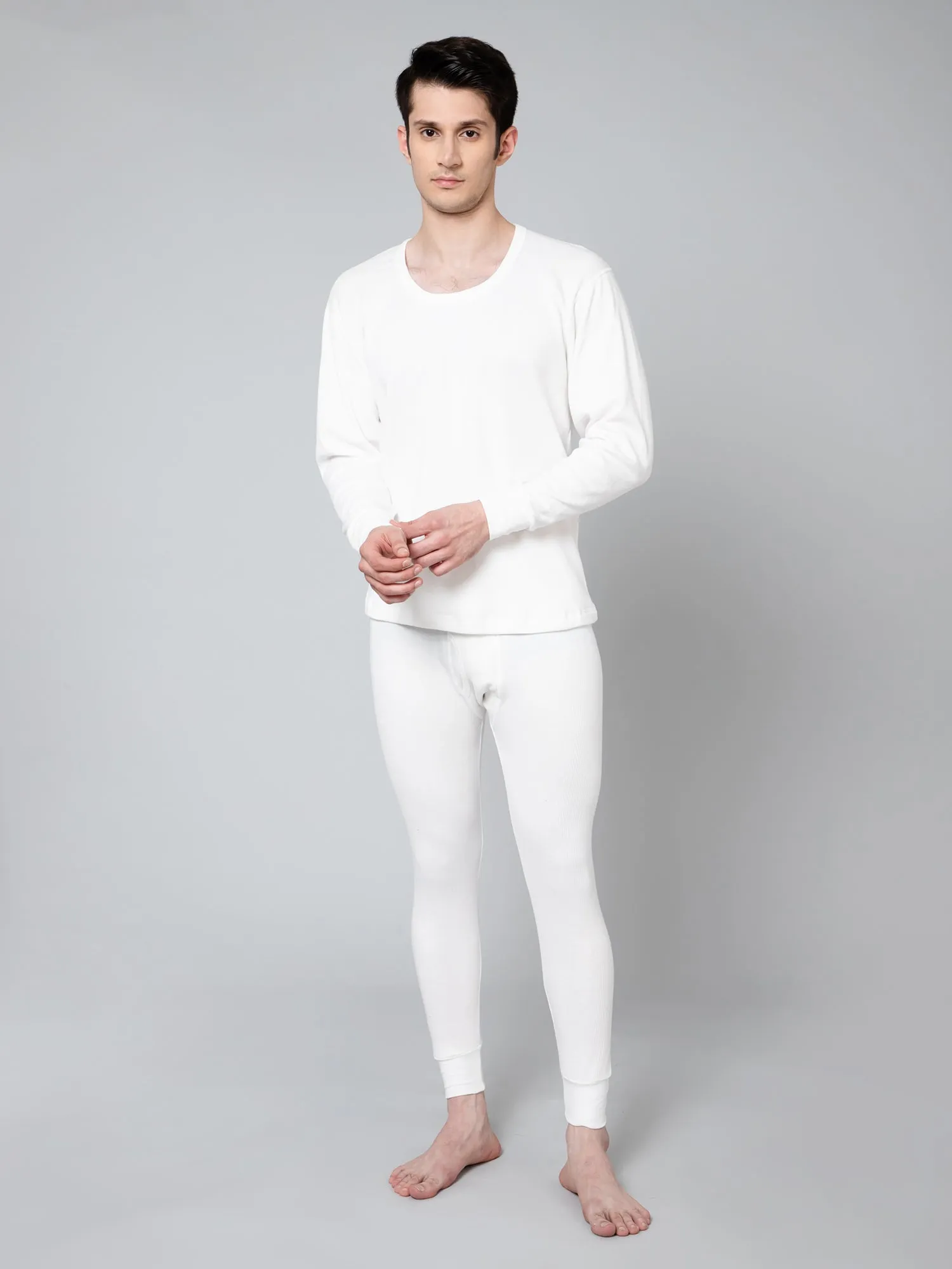 Men Off White Thermal Trouser