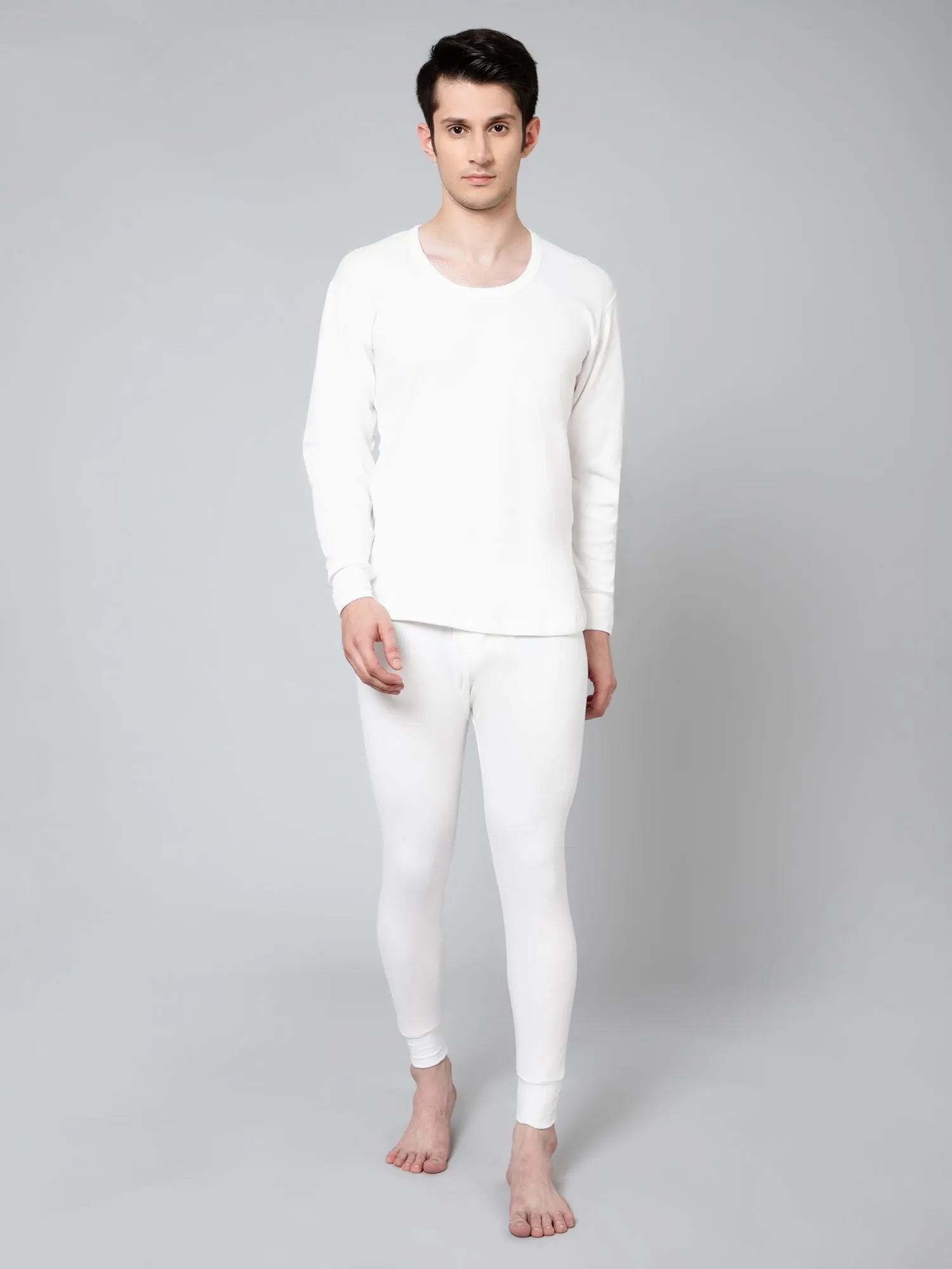 Men Off White Thermal Trouser