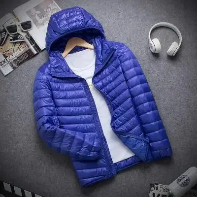 Men's Lightweight Hooded Winter Slim Down Jacket